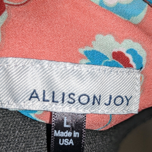 Alison Joy women's faux wrap v-neck blouse L silky - Picture 5 of 11